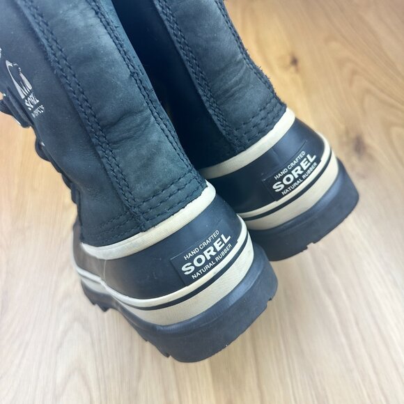 Sorel Caribou Women’s Black Nubuck Waterproof Boots Winter Snow Size 6 - Picture 8 of 9